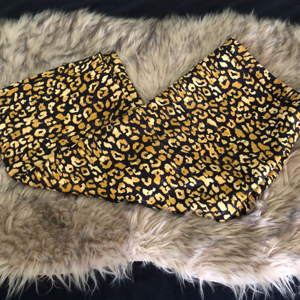 Yellow Leopard Print Pencil Skirt